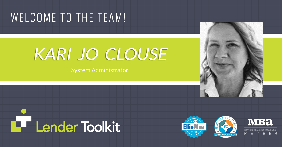 Lender Toolkit Welcomes Kari Jo Clouse!