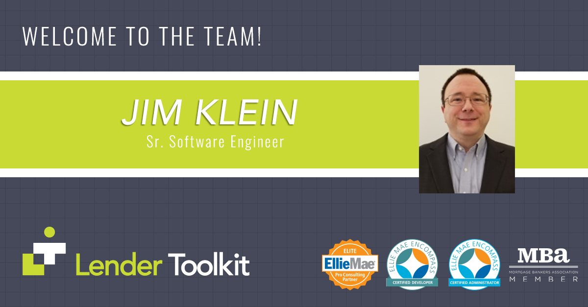 Lender Toolkit Welcomes Jim Klein!